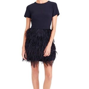 Club Monico Ostrich feather dress. Navy. Size 8.